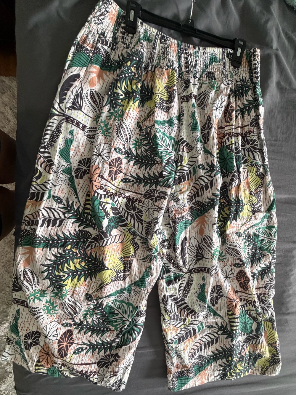 Bahari Multicolor Tropical-Print Elastic Waist Shorts
